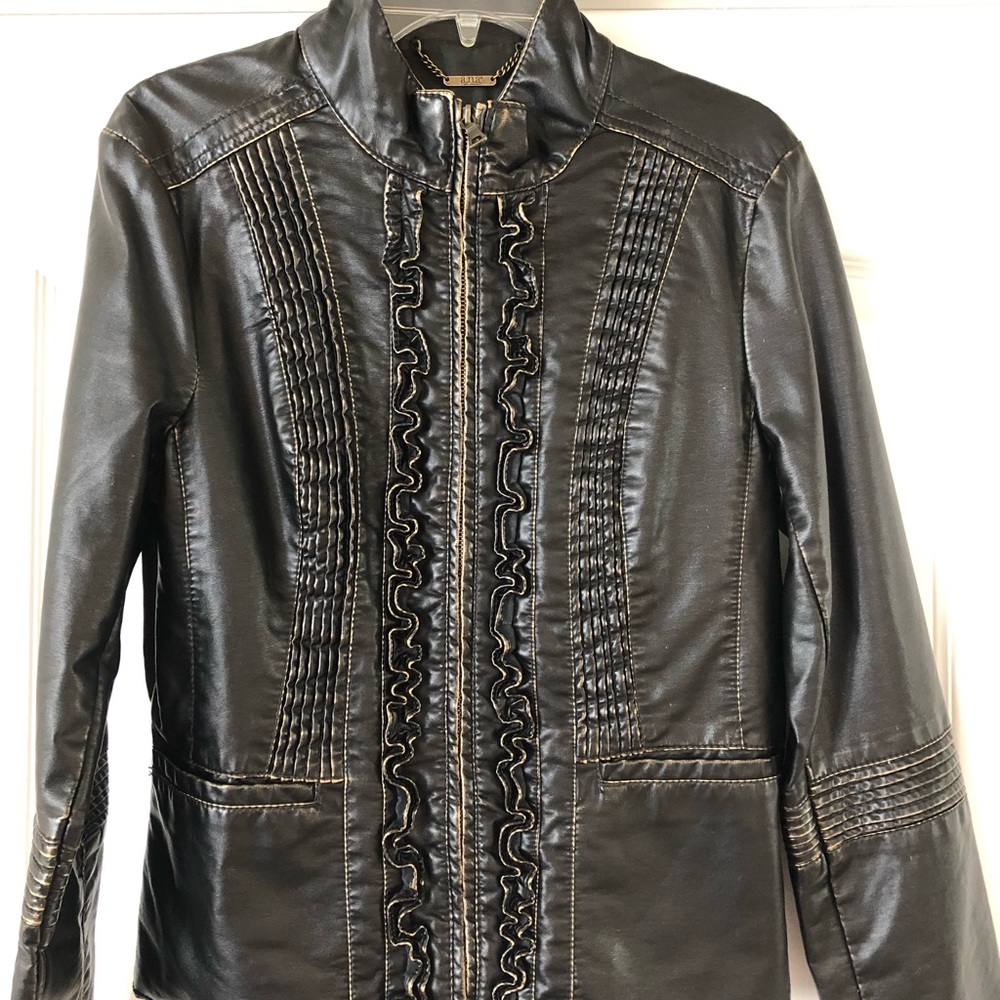 Fun a.n.a. Leatherette Black Jacket size Small